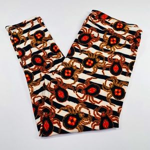 LulaRoe Striped Halloween spider leggings